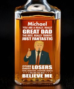 Funny Trump Dad Whiskey Decanter – Great Father’s Day Gift