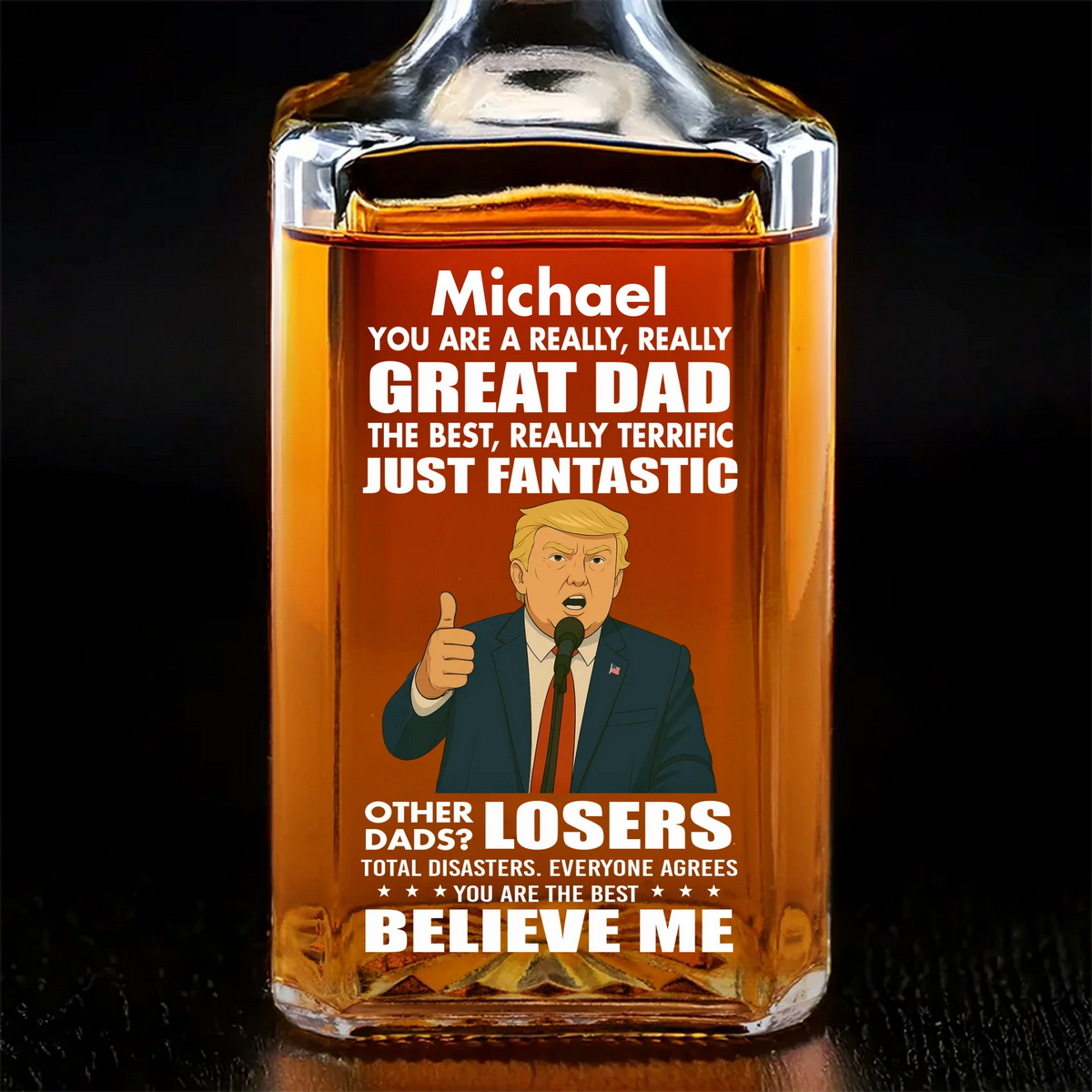 funny trump dad whiskey decanter great fathers day gift 1