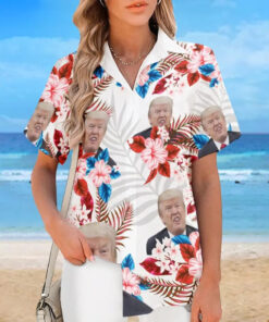 funny trump face hawaiian shirt tropical floral political gag shirt 4 tkzfj