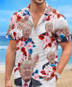 funny trump face hawaiian shirt tropical floral political gag shirt 5 so5xr