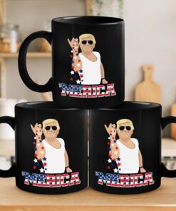 Funny Trump Mug 'Merica Design – Patriotic Coffee Cup for Republicans & 4th of July Gift