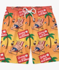 funny trump vacation swim shorts greetings from the gulf of america beach trunks for men 3 tjsce