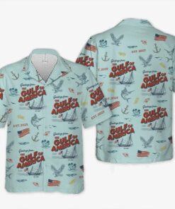 Gulf of America 2025 Shirt – Vintage Patriotic Nautical Hawaiian Shirt