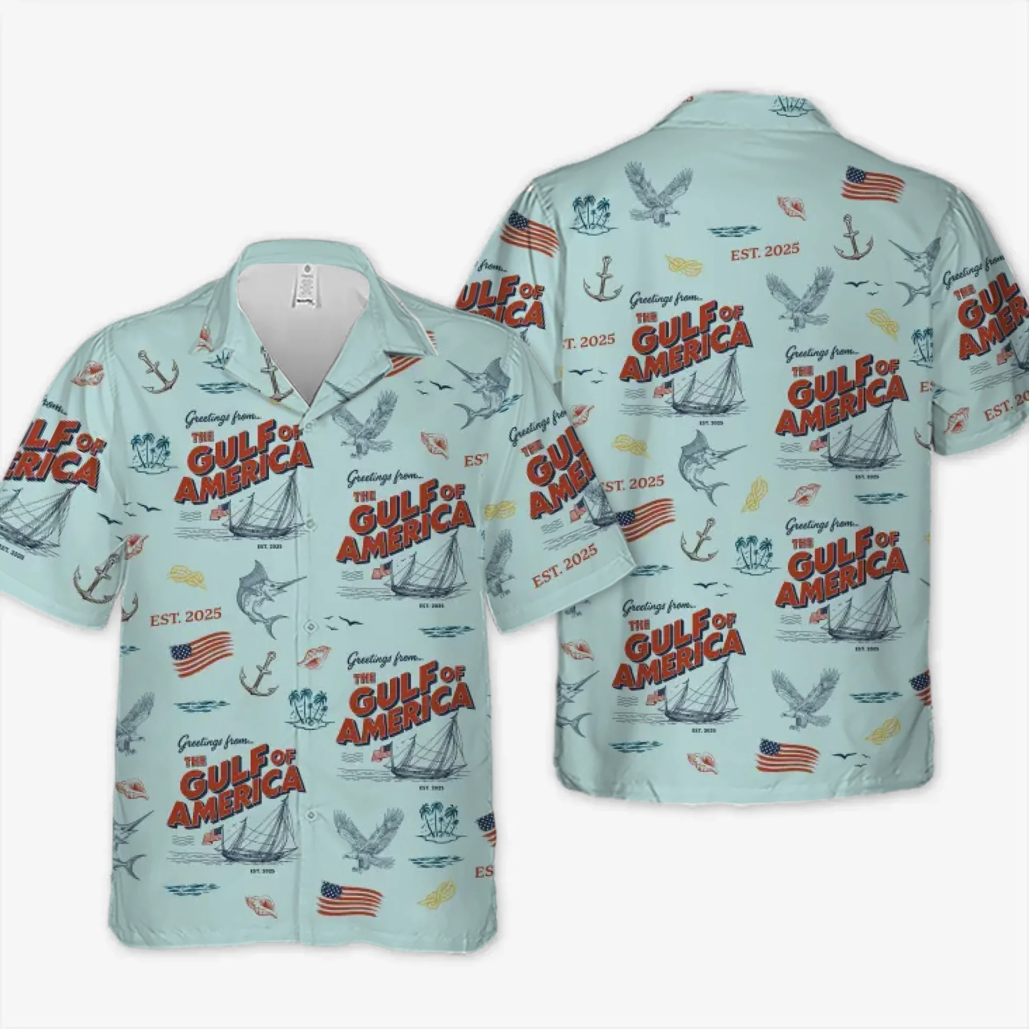 gulf of america 2025 shirt vintage patriotic nautical hawaiian shirt 1 egkf9