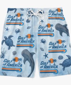 gulf of america beach shorts retro ocean animal swim trunks for men 3 8yy2k