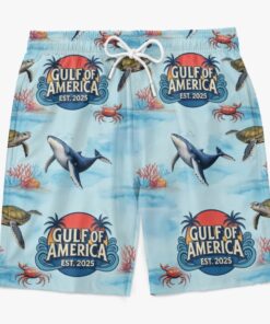 gulf of america ocean life swim shorts sea turtle whale beach trunks for men 3 708fg