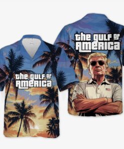 Gulf of America Trump Hawaiian Shirt – Sunset Palm GTA Style Shirt