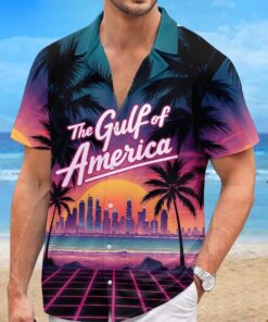 gulf of america trump shirt retro sunset synthwave hawaiian shirt 4 3t2ue