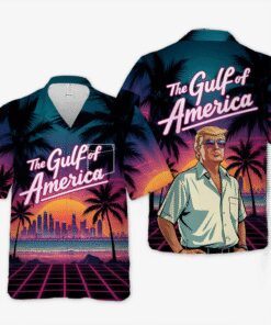 gulf of america trump shirt retro sunset synthwave hawaiian shirt 5 1uicq