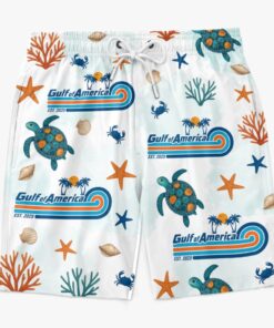 gulf of america turtle swim shorts retro ocean beach trunks for men 3 eex91