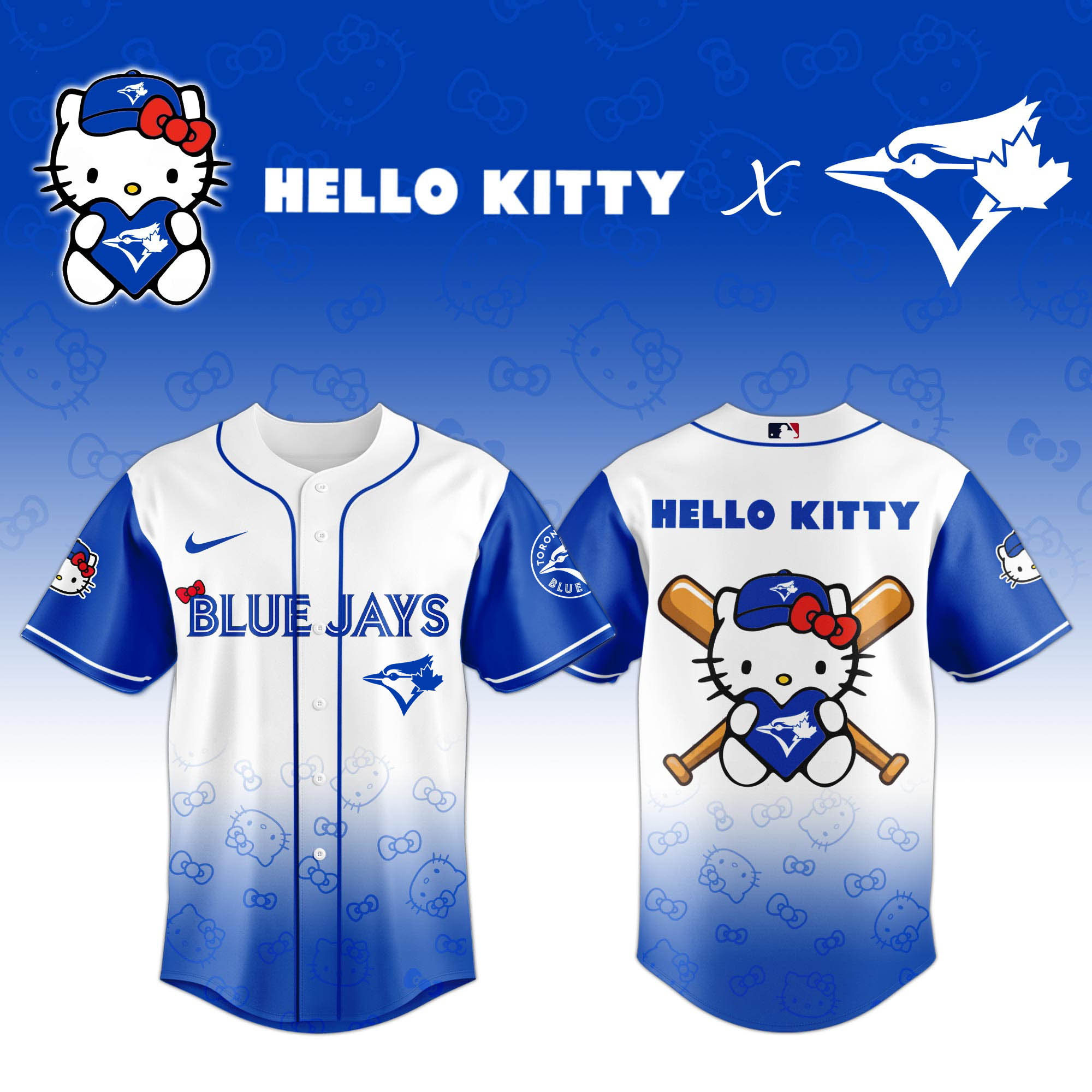 hello kitty x blue jays jersey 2025 limited edition baseball shirt 1