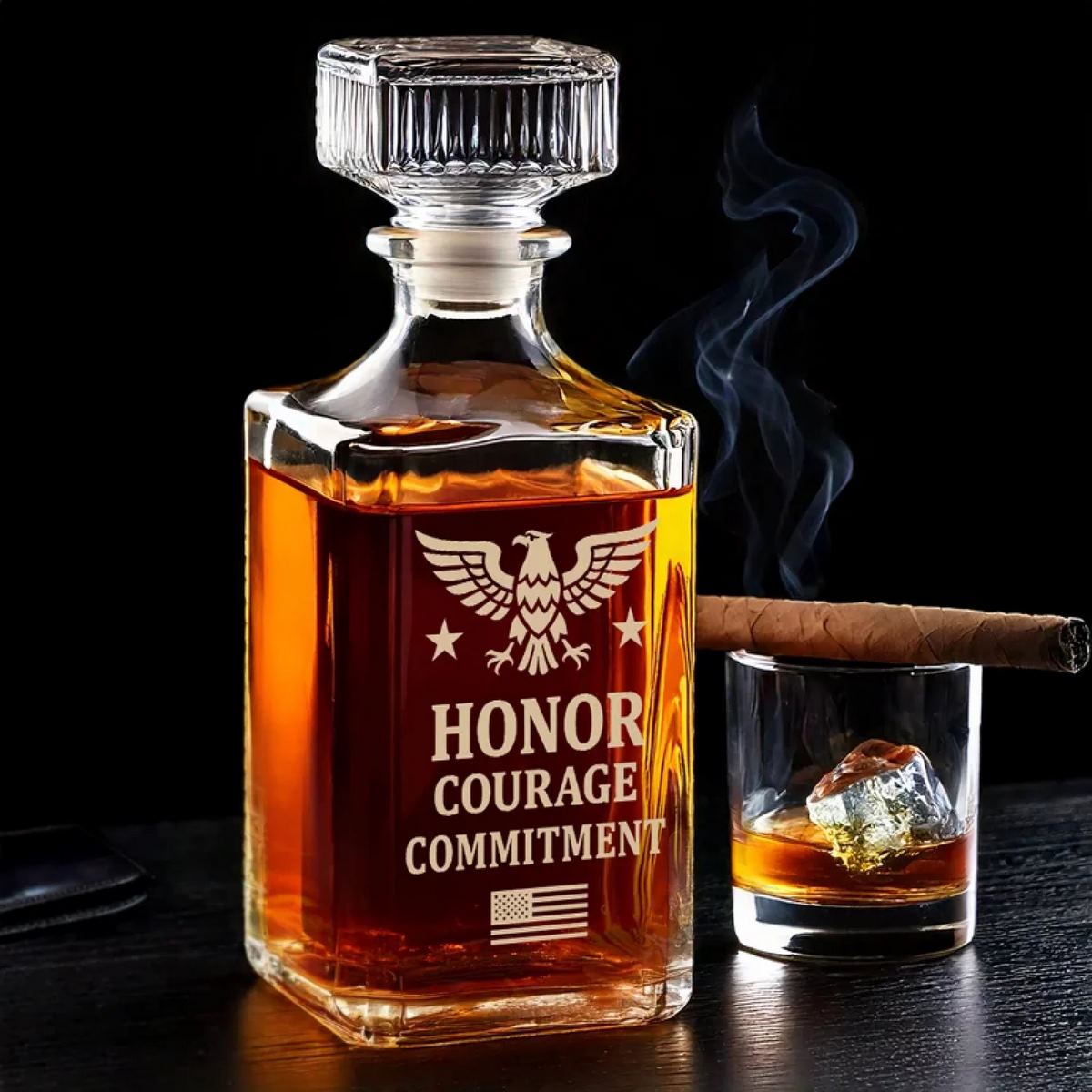 honor courage commitment whiskey decanter patriotic military gift 1 oqc3k