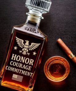 honor courage commitment whiskey decanter patriotic military gift 3 yvopf