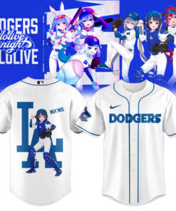 Ina’nis Dodgers White Baseball Jersey – Hololive VTuber Catcher Shirt for Anime & LA Fans