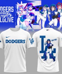 Ina’nis Dodgers White Shirt – Hololive VTuber Catcher Tee for Anime & LA Baseball Fans