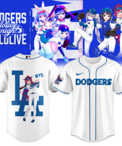 IRyS Dodgers White Baseball Jersey – Hololive VTuber Shirt for Anime & LA Fans