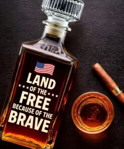 land of the free whiskey decanter patriotic gift for veterans americans 4 ebcou