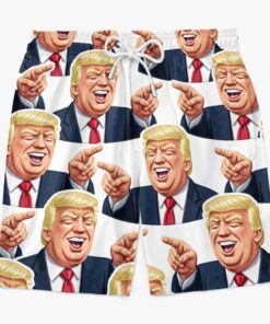 laughing trump cartoon swim shorts funny patriotic political beach trunks for men 3 odxgs