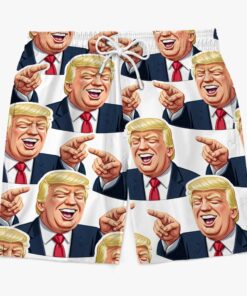 laughing trump cartoon swim shorts funny patriotic political beach trunks for men 5 64tg0