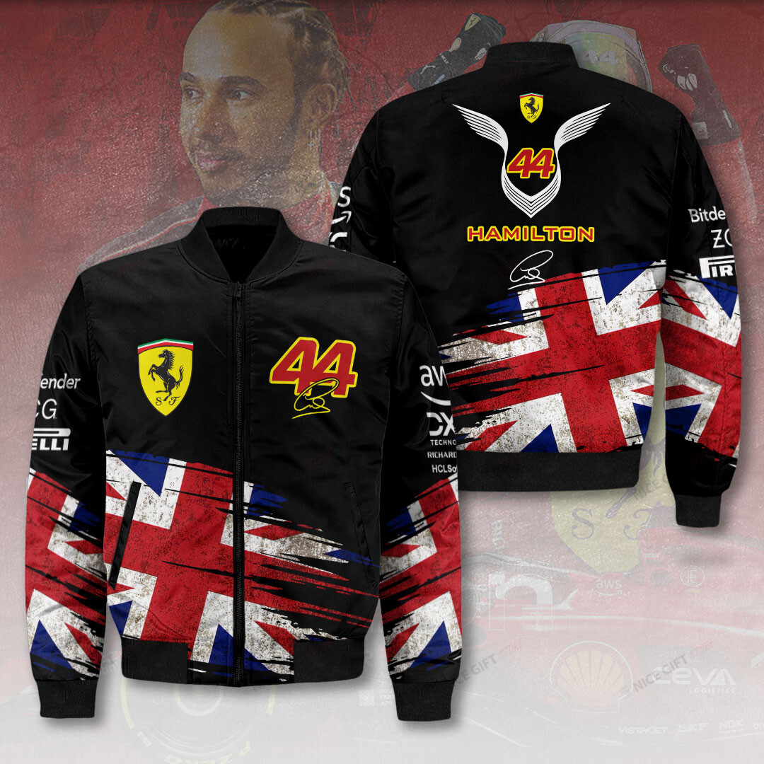 lewis hamilton ferrari bomber jacket union jack f1 racing team outerwear u97k0