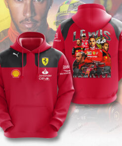 Lewis Hamilton Ferrari Hoodie – 3D F1 Racing Pullover with Full Graphic Design