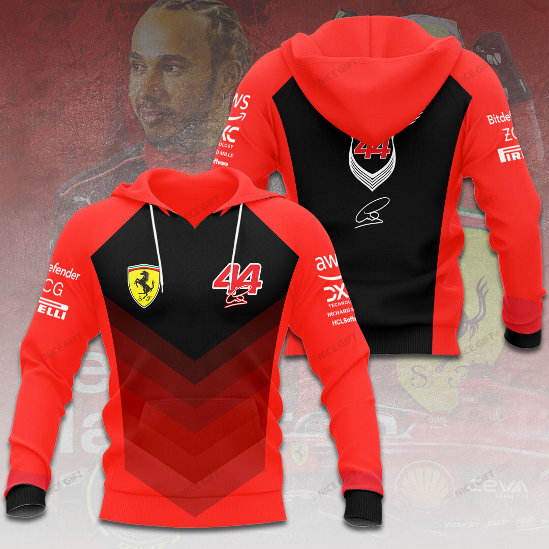 lewis hamilton ferrari hoodie red black scuderia f1 pullover for fans r7qbj
