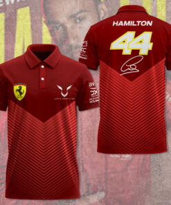 Lewis Hamilton Ferrari Polo Shirt – Maroon Red Scuderia F1 Fan Edition