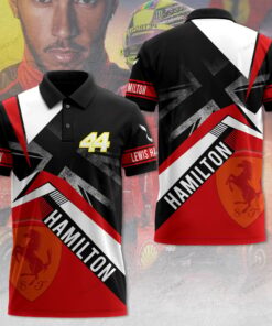 Lewis Hamilton Ferrari Polo Shirt – Union Jack Style Scuderia F1 Edition