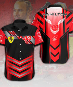Lewis Hamilton Ferrari Shirt – Red & Black Button-Up F1 Racing Edition