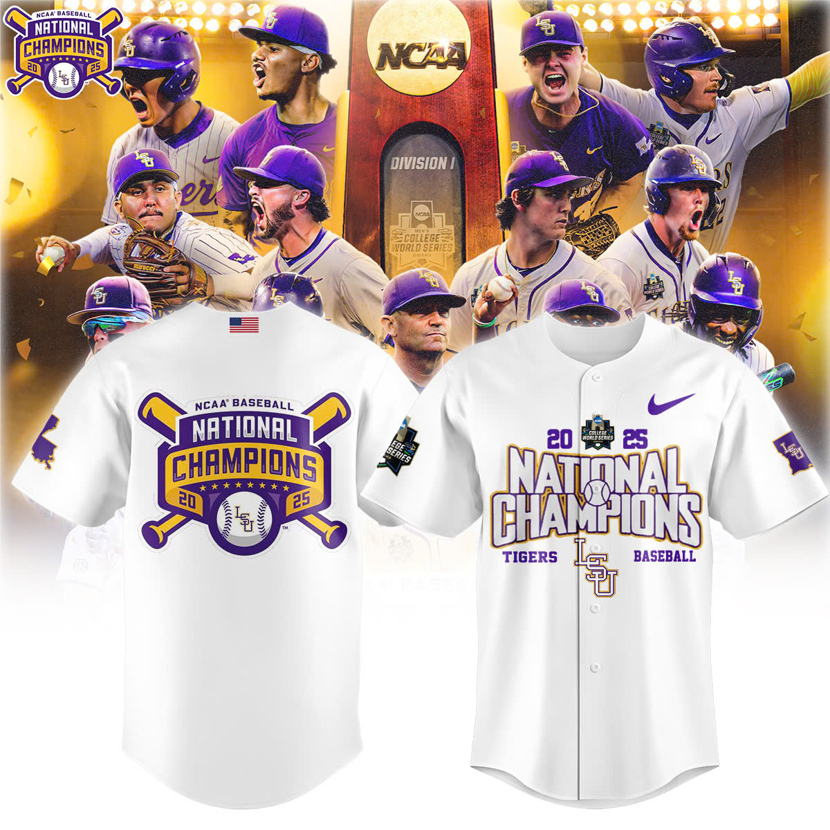 lsu tigers baseball jersey 2025 ncaa national champions shirt 2d0t2