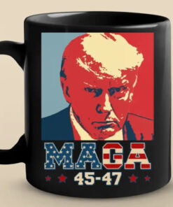 Maga 45-47, We Stand With Trump - Trump Election Black Mug