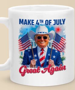 Make 4th of July Great Again Mug – Patriotic Trump Coffee Cup for Independence Day Gift