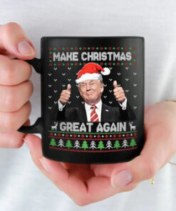 make christmas great again mug funny trump holiday coffee cup with santa hat design 3 wx0sq