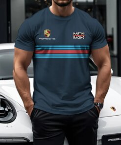Men's Porsche Martini Racing Tee – Classic Blue Racing Heritage Shirt