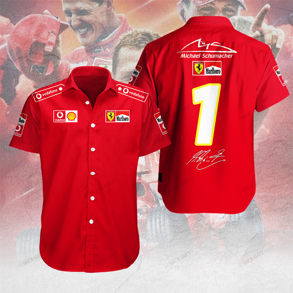 michael schumacher ferrari shirt vintage f1 racing team button up cyu3u