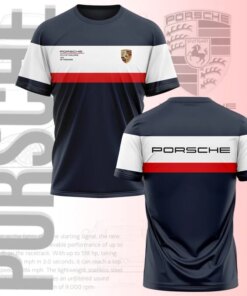 Navy Red White Porsche T-Shirt – GT3 Cup Racing Style for Men