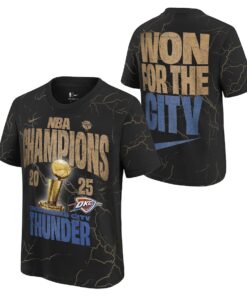 OKC Thunder NBA Champions 2025 Shirt – Won For The City Crackle Tee