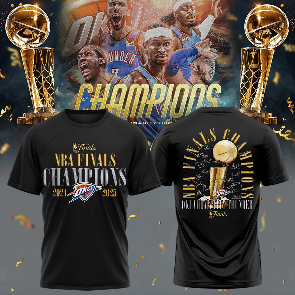 okc thunder nba finals champions shirt 20242025 signature trophy tee 6nkp9