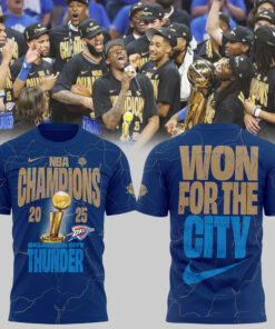 Oklahoma City Thunder 2025 Champions Shirt – Won For The City Blue Tee