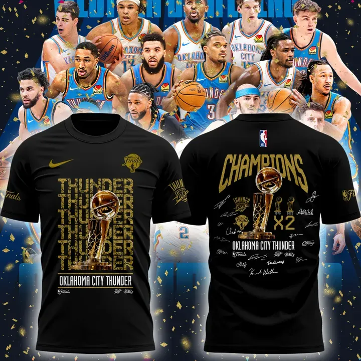 oklahoma city thunder 2x nba champions shirt 2025 gold finals tee 2tmik