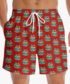 Patriotic Gulf of America Swim Shorts – American Flag Beach Trunks for Men