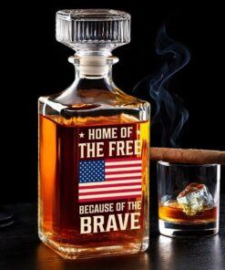patriotic whiskey decanter home of the free gift bottle 3 rauoe