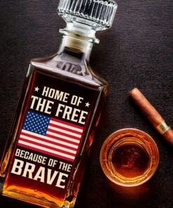 patriotic whiskey decanter home of the free gift bottle 4 3ln0c