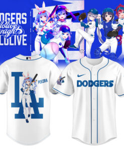 Pekora Dodgers White Baseball Jersey – Hololive VTuber Shirt for Anime & LA Fans