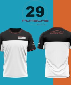 Porsche Carrera Cup Racing T-Shirt – Black White Motorsport Tee