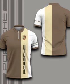 Porsche Classic Polo Shirt – Men's Retro Motorsport Zip Tee