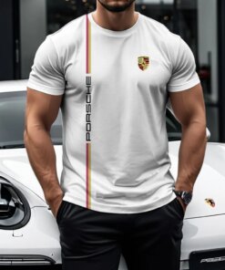 Porsche Logo Vertical Stripe T-Shirt – Luxury Car Enthusiast Style