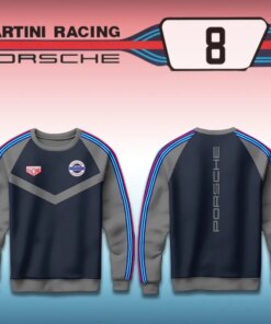 Porsche Martini Racing Sweatshirt – Gray Sleeve Retro Track Edition