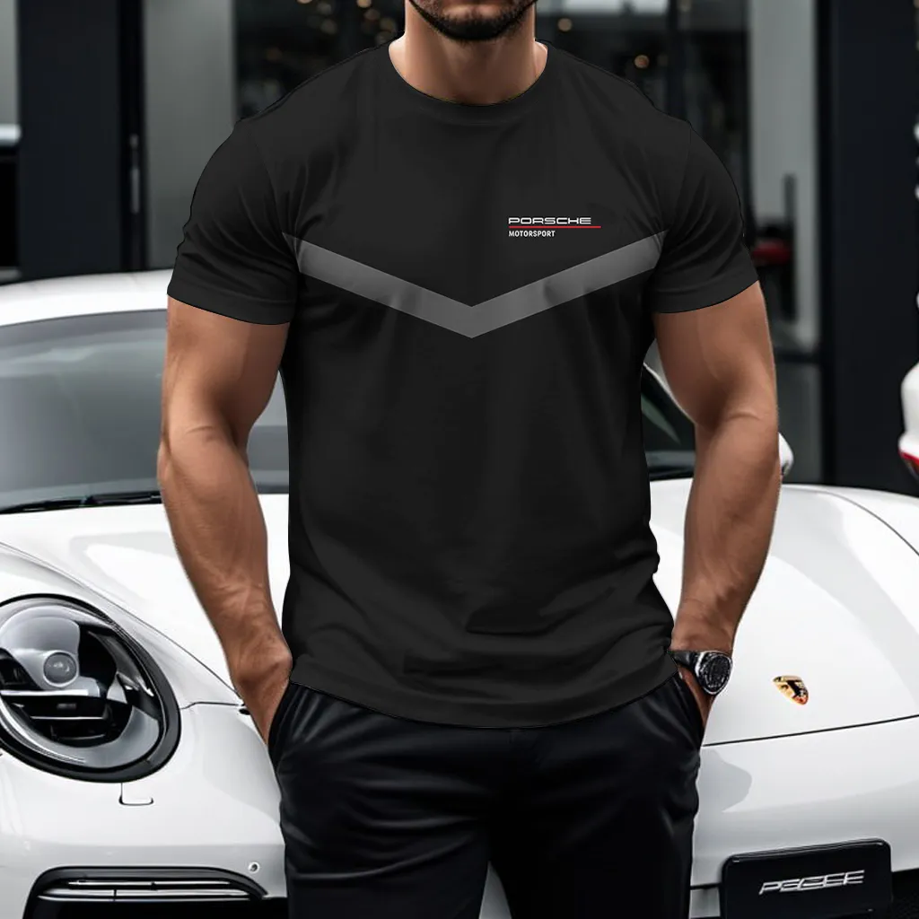 porsche motorsport black tee v stripe racing inspired shirt for men 632nm