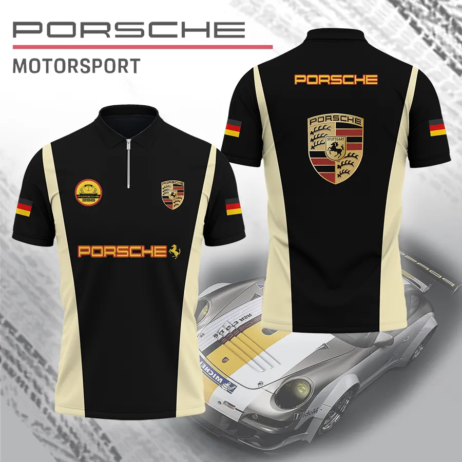 porsche motorsport polo shirt mens zip up heritage racing tee fj92d